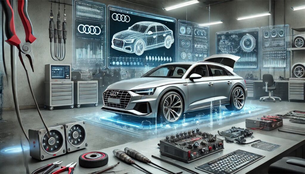 Servis vozu Audi v dílně v Olomouci-Holici